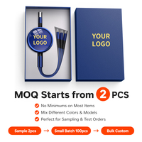 Ensemble cadeau de câbles USB 3 en 1 personnalisés et modernes avec boîte à impression UV, cadeaux promotionnels d'entreprise, souvenirs, branding pour salons professionnels