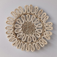 Sous-verres et dessous de plat en paille de maïs tressée biodégradable, couleur unie, résistants à la chaleur, forme ronde/irrégulière, pour restaurant