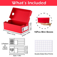 B768 rouge petite Mini Sneaker coffrets cadeaux papier ondulé étiquettes modifiables fêtes sport thème bonbons biscuits boîtes à chaussures en gros