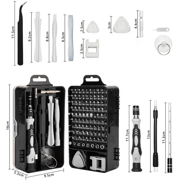 Precision Screwdriver Set, Professional Grade 115 in 1 Magnetic Repair Tool Kit for Electronics, Computer, IPhone, Laptop