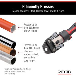 เครื่องมืออัดท่อ Ridgid Rp 351 ProPress Standard Press Tool 18 โวลต์ สำหรับงานอุตสาหกรรม ใช้สำหรับการจีบ ขัน และเชื่อมต่อท่อในงานก่อสร้างท่อ - Product Image 5