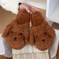 XIXIXITIAO femmes dames pantoufles moelleux laine peluche animal pantoufles ours en peluche taille unique intérieur maison pantoufles