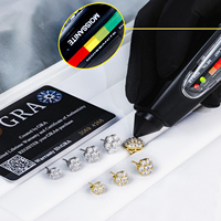 Anting Moissanite Sarang Lebah 0.5-1.5CT Grosir AS Perak Sterling 925 Wanita GRA VVS Rumbai Bunga Aretes Moissanita Pria