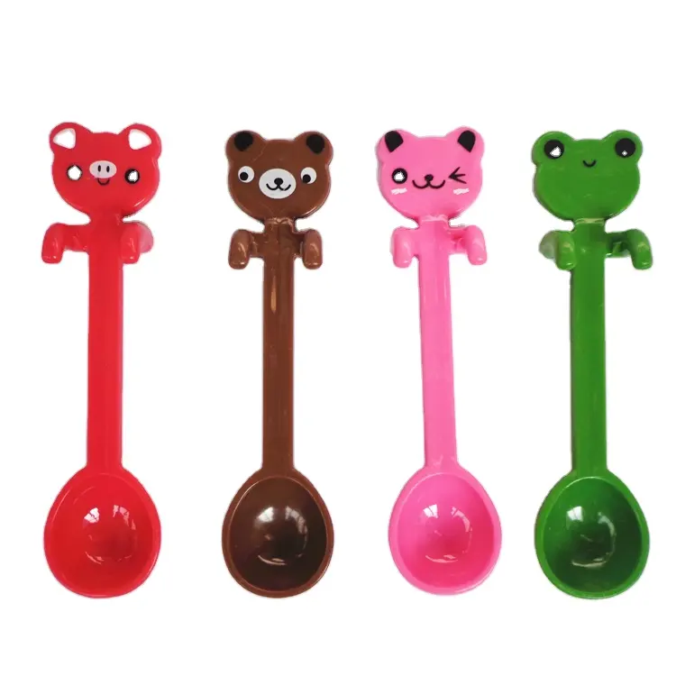 Customized color cute plastic spoons milk tea spoon