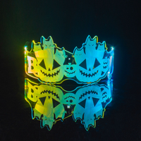 Lunettes LED colorées de Noël, lunettes de science-fiction, lunettes lumineuses de crâne pour Halloween, fête