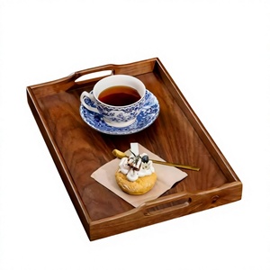Rectangular Real Acacia <b>Wooden</b> Serving Tray-Polished Finish Elegant Decorative Dishwasher Microwave Safe Multifunctional for - Product Image 3