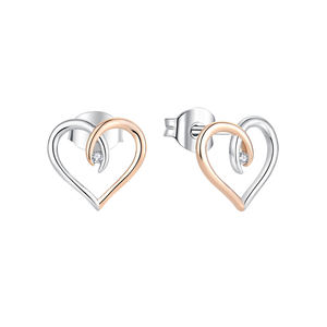 <span class=keywords><strong>Xlove</strong></span> Love – boucles d'oreilles cœur en argent sterling 925 plaqué or rose, cadeau pour femme - Product Image 1