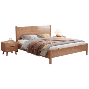 Cama Nórdica de Madera Maciza de 1.5M 1.8M, Cama con Plataforma, Estilo Japonés Moderno y Minimalista, Muebles de Dormitorio de Madera de Abedul - Product Image 4