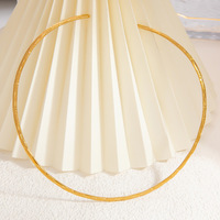 SUMMLY Minimalistischer Geprägter Torque Open Choker 18K Vergoldeter Edelstahl Verstellbare Choker-Halskette Schmuck Großhandel
