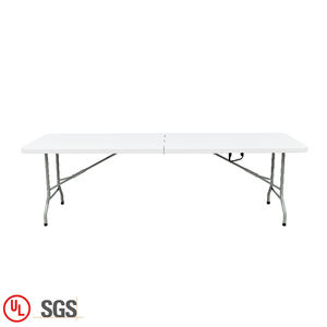 240cm événements fête <span class=keywords><strong>Table</strong></span> <span class=keywords><strong>pliante</strong></span> en plastique 8ft longue <span class=keywords><strong>Table</strong></span> pliable pour <span class=keywords><strong>8</strong></span> <span class=keywords><strong>personnes</strong></span> poids léger Snack bureau - Product Image 6