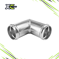 Connecteur de tuyau coudé à 90 degrés en aluminium usiné CNC de précision pour système de refroidissement de radiateur avec rainures de serrage, ajustement universel