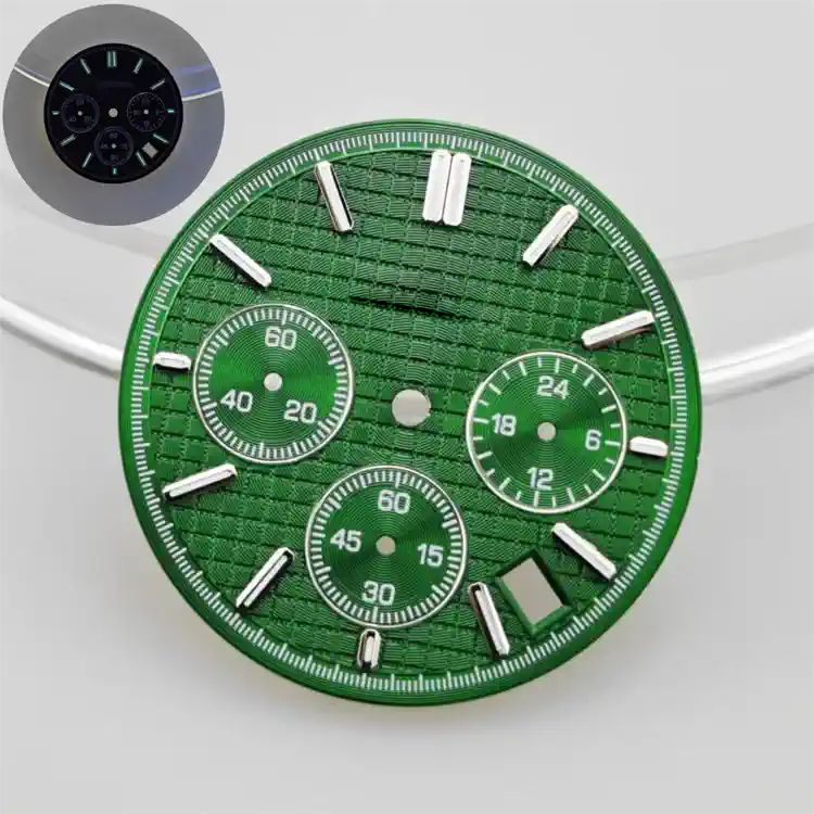 Cadran Logo S R PSDFJAD ZHGUIMING Cadran De Montre Vert Lumineux VK63 29,5 Mm Accessoire Montre Cadran Vert Lumineux