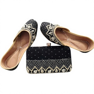 Embroidery Rajasthani Waterproof Eco Friendly Genuine Leather Traditional Fashionable Girls Famcy Shoe Purse BS International - Product Image 1