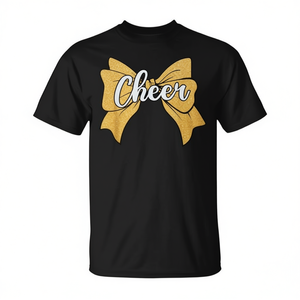Camiseta deportiva amarilla Cheer Bow para mujeres y niñas - Product Image 2