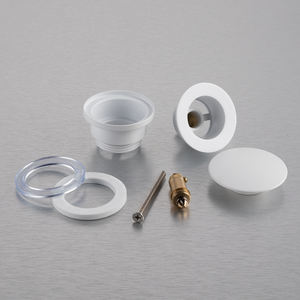 Hot Sale G1 1/4 Brass Body Washbasin Drainer Matte White Big <strong>Cover</strong> Click Clack Pop up Waste Drain Without <strong>Overflow</strong> for Bathroom - Product Image 4