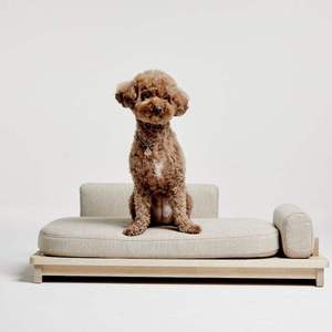 Cama de Lujo para Mascotas de Alta Gama, Base de Madera, para Perros Pequeños, Espuma Viscoelástica Extraíble, Diseño Rectangular con Rayas, Esponja de Alta Calidad - Product Image 6