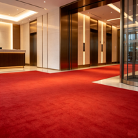 Tapis d'exposition rouge en rouleau, polyester non tissé, moquette mur à mur pour hôtels et événements, vente en gros d'usine, OEM ODM disponible