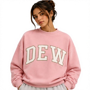 Sudadera Oversize Azul Claro para Mujer con Bordado Personalizado DEW, Cuello Alto, Estilo Casual y Urbano - Product Image 3