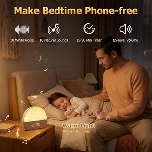 <span class=keywords><strong>Despertador</strong></span> con Luz de Amanecer, Máquina de Ruido Blanco y Luz Nocturna, Pantalla Táctil Digital <span class=keywords><strong>para</strong></span> Adultos/Niños/Dormitorio - Product Image 3