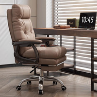 Chaise de bureau exécutive en cuir - Confortable pour les longues heures de travail, inclinable, ergonomique, réglable en hauteur, minimaliste