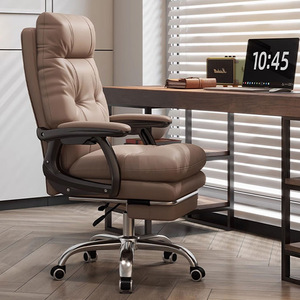 Sedia da Ufficio Direzionale in Pelle - Comoda per Lunghe Ore di Seduta, Reclinabile, Ergonomica, Regolabile in Altezza, Minimalista - Product Image 3