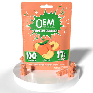 Gomitas <span class=keywords><strong>de</strong></span> Proteína <span class=keywords><strong>de</strong></span> Sandía <span class=keywords><strong>de</strong></span> Marca Privada OEM con 17 g <span class=keywords><strong>de</strong></span> Proteína Vegana para el Crecimiento Muscular y la Energía para Adultos - Product Image 1