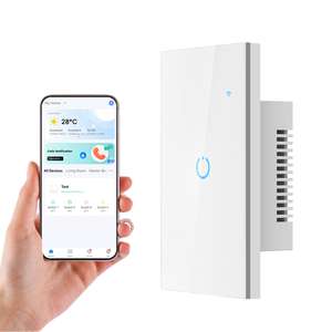 Tuya Nhà Thông Minh Hỗ trợ 1 3 <span class=keywords><strong>gang</strong></span> <span class=keywords><strong>Wifi</strong></span> tường cảm ứng chuyển đổi EU phiên bản không có dây trung tính yêu cầu Alexa Google điều khiển từ xa thiết bị chuyển mạch - Product Image 4