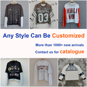 Camisetas Gráficas Oversized da Fábrica Huili com Estampa Completa, Camiseta de Manga Longa em Algodão Pesado com Textura Waffle para Homens - Product Image 5