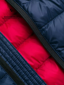 Veste à capuche rembourrée en polyester recyclé imperméable ultralégère pour homme OEM avec logo personnalisé - Product Image 5