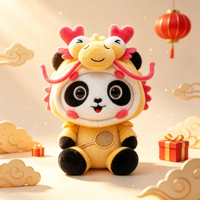Boneka Panda Ramah Lingkungan Isi Kapas PP Super Lembut Pereda Stres Hewan Boneka Maskot OEM ODM MOQ Rendah Grosir Hadiah