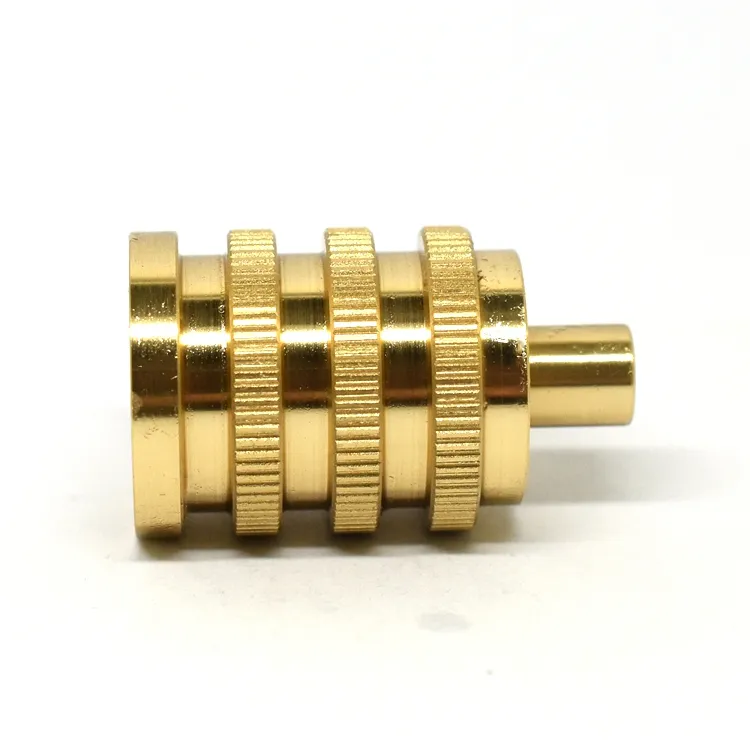 Custom tailor gold plating brass c3604 H58 inner thread knurling bushing cnc turning cnc parts