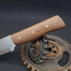 Couteau de survie et de chasse à lame fixe en acier OEM personnalisé, pointe tombante, manche en bois de qualité supérieure, prix de gros - Product Image 6