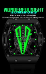 Montre pour homme, montre de luxe en alliage, quartz, étanche, affichage lumineux, bracelet en silicone, montre sport - Product Image 4