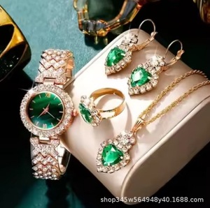 Pink Women Watch Elegante Rhinestone Dial Dresses Bracelets Womens Fashion Quartz Wristwatches <b>Clock</b> Gift Set CD199 - Product Image 6
