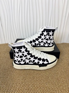 College-style stylish and simple flat shoes with rubber soft soles, star-patterned casual shoes, high-<b>top</b> canvas shoes - Product Image 3