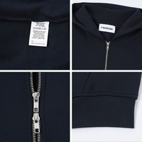 Pour hommes fabricant impression broderie lourd Terry 350 500Gsm Oem sweats à capuche hommes personnalisés avec ficelle Double fermeture éclair à capuche