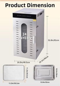 Déshydrateur alimentaire commercial à 24 plateaux, machine de déshydratation domestique pour fruits et légumes, séchoir à fruits - Product Image 5
