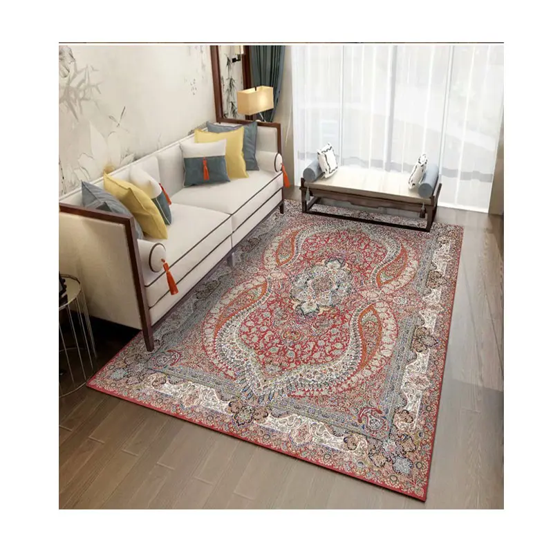 Tapis rose de dubaï, tapisserie de perse, tapis de course rétro, style américain, bohème