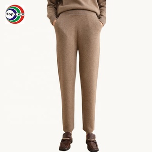 Pantalons d'hiver en cachemire pour femmes de haute qualité 100% cachemire pur Pantalons décontractés épais et chauds à la coupe flatteuse - Product Image 1