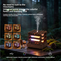 Humidificateur Modèle 2026 à Fort Débit de Brume, Design Cabane en Bois Créatif, Humidificateur d'Air de Bureau, Diffuseur d'Arômes, Taille Compacte