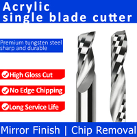 Fraise à queue monobloc en carbure monobloc, hélice 35°, 55HRC, OEM, non revêtue, pour acrylique, PVC, plastique, fraisage en montée pente