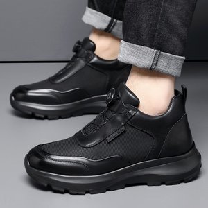 HLT <b>Mens</b> Oxford Lace Shoes British Style Toe Light Weight Genuine Leather Midsole All Seasons Height Increasing Wear <b>Dress</b> - Product Image 2