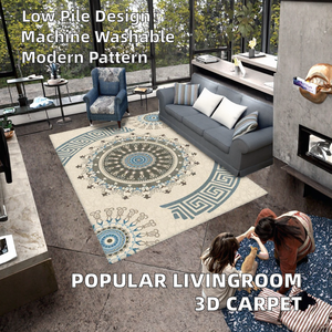 Tapis de salon moderne et populaire en coton tissé 3D réversible antidérapant - Product Image 2