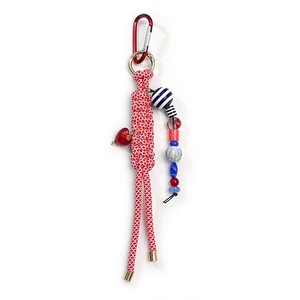 Breloque de sac en paracorde tressé à la main, perles colorées mélangées, pendentif cœur, porte-clés mousqueton pour décoration de sac à main, accessoire cadeau - Product Image 6