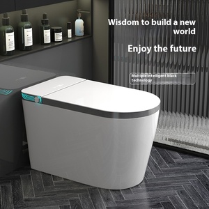 High-End Blow Ceramic Automatic Flush Electric <strong>Toilet</strong> Floor Mounted Matte <strong>Black</strong> Finish Smart Bathroom Remote Control - Product Image 2