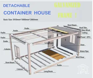 A bassa manutenzione elegante casa compatta Design sicuro casa contenitore Mobile espandibile in acciaio contenitore per applicazioni alberghiere