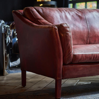 Traditionelles Luxus-Sofa Hochwertiges Braunes Echtleder Chesterfield-Sofa Wohnzimmermöbel im Wabi-Sabi-Stil