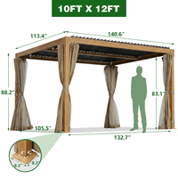 Kit de pergola en aluminium à montage facile avec toit à lames pour projet de jardinage DIY