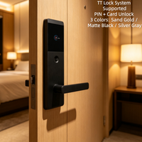 Serrure Intelligente Hôtelière Anti-Usure Texture Sable TT Lock Verrouillage par Mot de Passe et Carte Plusieurs Couleurs au Choix pour Chambre d'Hôtes et Maison