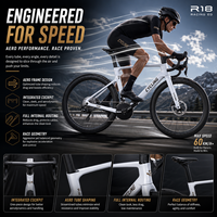 Bicicleta de Carretera de Carbono TWITTER R18, Bicicleta Aerodinámica Ligera para Entrenamiento Profesional y Ciclismo de Alto Rendimiento